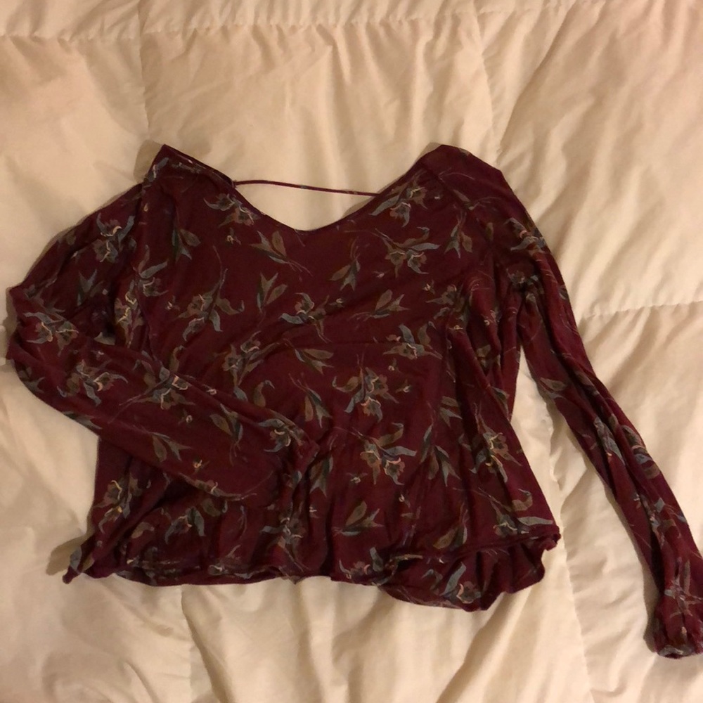 Free People open-back red blouse